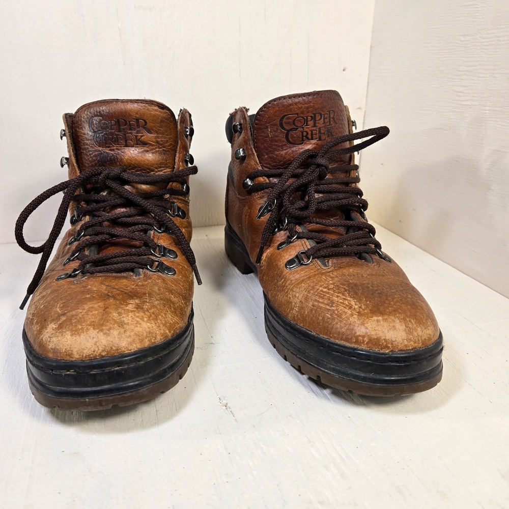 Copper Creek Men's Brown Leather Hiking Boots MH550-0 Size 12M Lug Sole‎ Lace Up